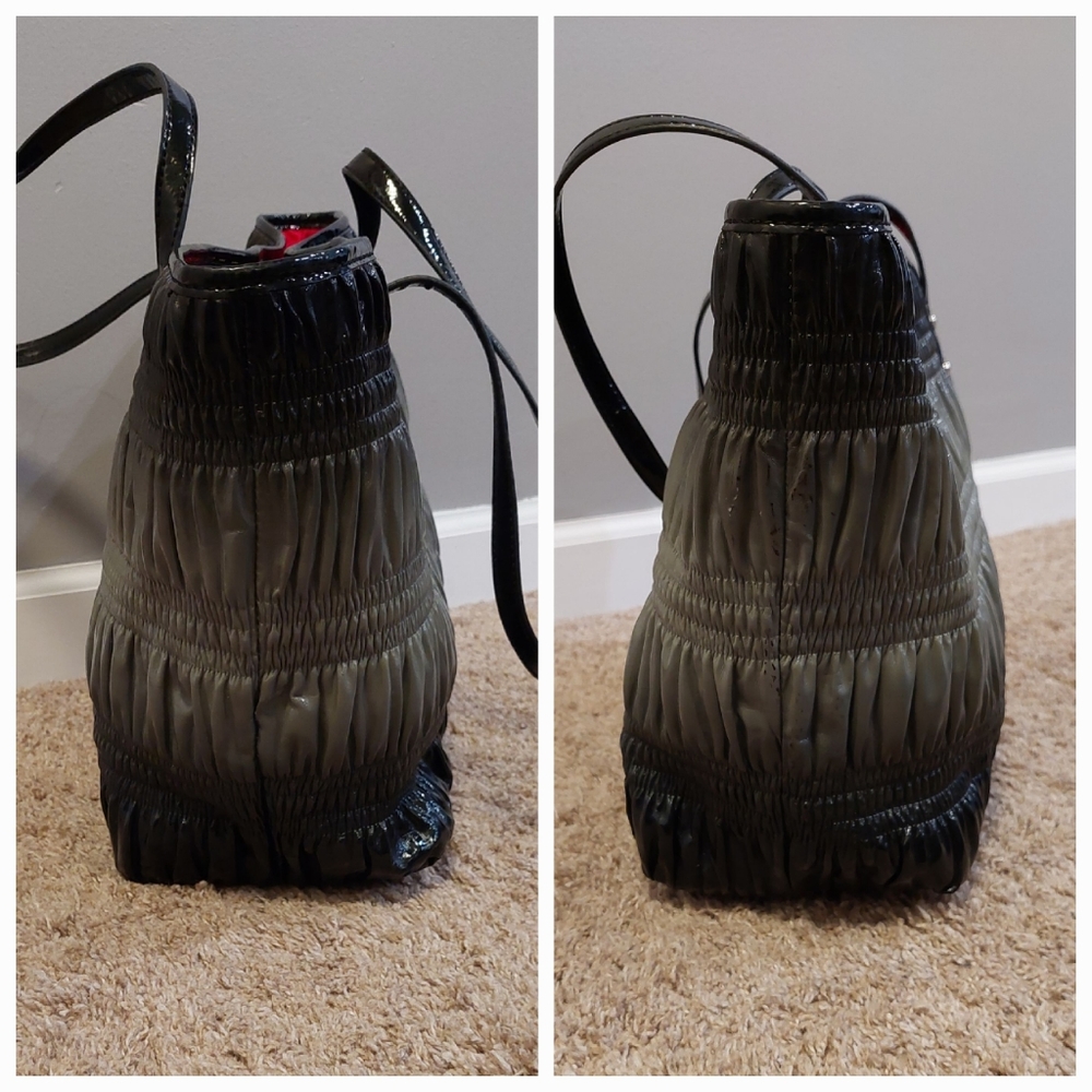NINE WEST Pleated Vegan Leather Ombre Shopper Tote and Wristlet Bundle - Picture 12 of 15